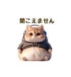 毎日使える★黒いパーカーのまんまる猫（個別スタンプ：31）
