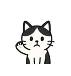 モノトーンにゃんこ 8種スタンプ（個別スタンプ：1）