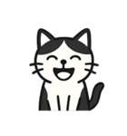 モノトーンにゃんこ 8種スタンプ（個別スタンプ：5）