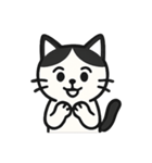 モノトーンにゃんこ 8種スタンプ（個別スタンプ：8）