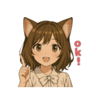 キュートな猫娘スタンプ（個別スタンプ：6）