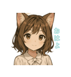 キュートな猫娘スタンプ（個別スタンプ：8）