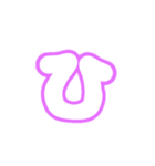 1-3ひらがな(白紫色)アレンジ用パステル（個別スタンプ：27）