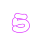 2-3ひらがな(白紫色)アレンジ用平仮名（個別スタンプ：9）