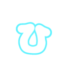 1-3ひらがな(白水色)アレンジ用パステル（個別スタンプ：27）