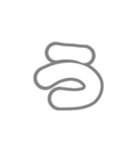 1-3ひらがな(白灰色)アレンジ用平仮名（個別スタンプ：3）