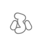 1-3ひらがな(白灰色)アレンジ用平仮名（個別スタンプ：28）