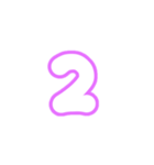 3-3ひらがな(白紫色)アレンジ用パステル（個別スタンプ：15）