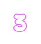3-3ひらがな(白紫色)アレンジ用パステル（個別スタンプ：16）
