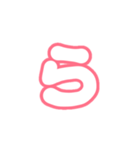 2-3ひらがな(白赤色)アレンジ用平仮名（個別スタンプ：9）