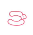 2-3ひらがな(白赤色)アレンジ用平仮名（個別スタンプ：23）