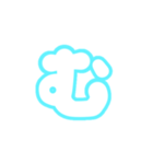 2-3ひらがな(白水色)アレンジ用平仮名（個別スタンプ：3）