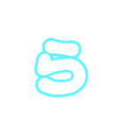 2-3ひらがな(白水色)アレンジ用平仮名（個別スタンプ：9）