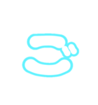 2-3ひらがな(白水色)アレンジ用平仮名（個別スタンプ：23）