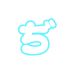 2-3ひらがな(白水色)アレンジ用平仮名（個別スタンプ：30）