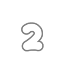 3-3ひらがな(白灰色)アレンジ用平仮名（個別スタンプ：15）