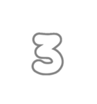 3-3ひらがな(白灰色)アレンジ用平仮名（個別スタンプ：16）