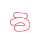 1-3ひらがな(白赤色)アレンジ用パステル（個別スタンプ：3）