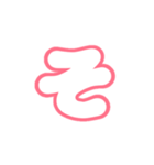 1-3ひらがな(白赤色)アレンジ用パステル（個別スタンプ：15）