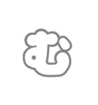 2-3ひらがな(白グレー)アレンジ用平仮名（個別スタンプ：3）