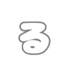 2-3ひらがな(白グレー)アレンジ用平仮名（個別スタンプ：11）