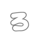 2-3ひらがな(白グレー)アレンジ用平仮名（個別スタンプ：13）