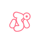 3-3ひらがな(白赤色)アレンジ用パステル（個別スタンプ：11）