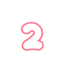 3-3ひらがな(白赤色)アレンジ用パステル（個別スタンプ：15）