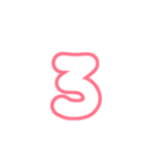 3-3ひらがな(白赤色)アレンジ用パステル（個別スタンプ：16）