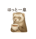 【癒し】リアルすぎるフェレットのまったり（個別スタンプ：16）