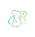 3-3ひらがな(白虹色)アレンジ用レインボウ（個別スタンプ：11）