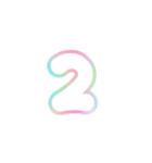 3-3ひらがな(白虹色)アレンジ用レインボウ（個別スタンプ：15）