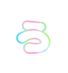 1-3ひらがな(白虹色)アレンジ用平仮名（個別スタンプ：3）