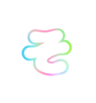 1-3ひらがな(白虹色)アレンジ用平仮名（個別スタンプ：15）