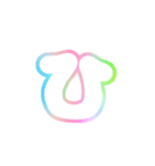 1-3ひらがな(白虹色)アレンジ用平仮名（個別スタンプ：27）