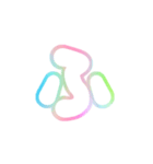 1-3ひらがな(白虹色)アレンジ用平仮名（個別スタンプ：28）