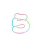 2-3ひらがな(白虹色)アレンジ用レインボー（個別スタンプ：9）