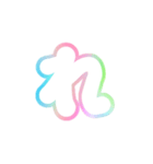 2-3ひらがな(白虹色)アレンジ用レインボー（個別スタンプ：12）