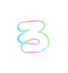 2-3ひらがな(白虹色)アレンジ用レインボー（個別スタンプ：13）