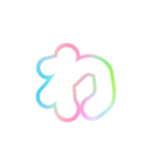 2-3ひらがな(白虹色)アレンジ用レインボー（個別スタンプ：14）