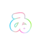 2-3ひらがな(白虹色)アレンジ用レインボー（個別スタンプ：17）