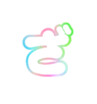 2-3ひらがな(白虹色)アレンジ用レインボー（個別スタンプ：24）