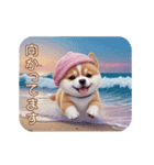 動く！かわいい豆柴たち ずっと使える 日常（個別スタンプ：3）