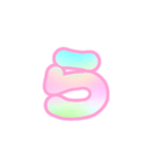 2-3ひらがな(虹色ピンク)アレンジ用平仮名（個別スタンプ：9）