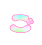 2-3ひらがな(虹色ピンク)アレンジ用平仮名（個別スタンプ：23）