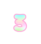 3-3ひらがな(虹色ピンクアレンジレインボー（個別スタンプ：16）