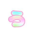 1-3ひらがな(虹色ピンク)アレンジ用平仮名（個別スタンプ：3）