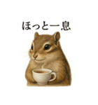 【癒し】リアルなシマリスのまったりカフェ（個別スタンプ：4）