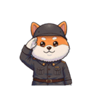 【敬礼する犬】（個別スタンプ：1）
