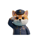 【敬礼する犬】（個別スタンプ：3）